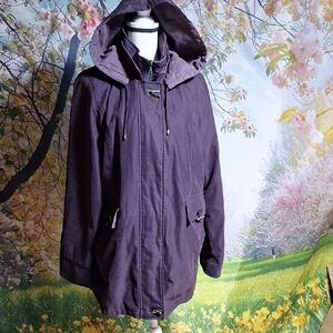 Women's Hooded Utility Jacket in Deep Purple